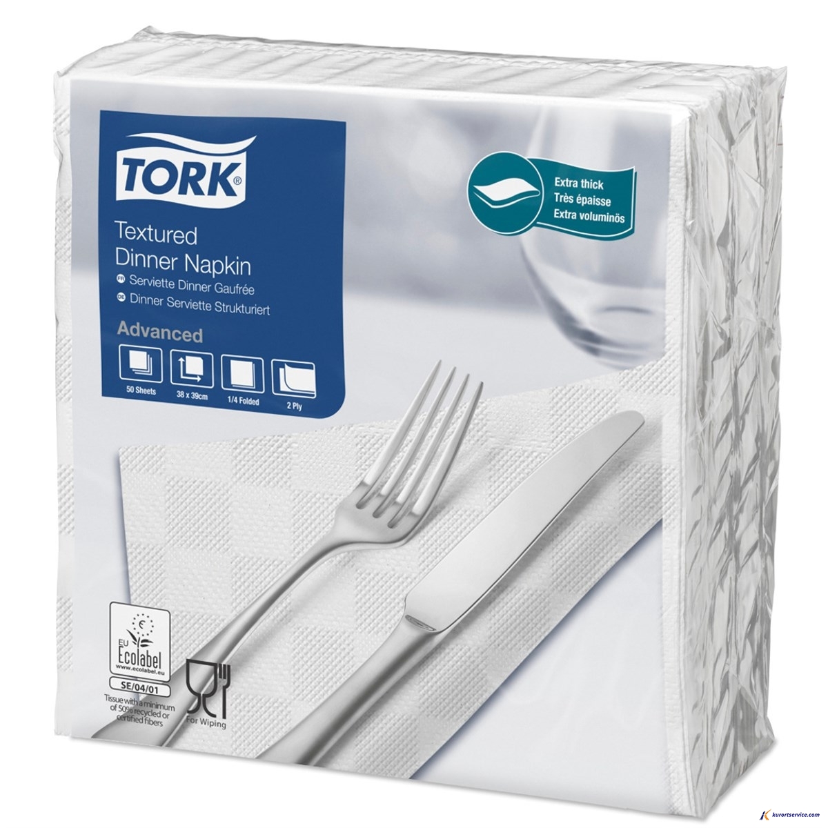 Tork Салфетки сервировочные 33х33 (белые, 1/8 сложения) 2сл 150шт 477554 купить в интернет-магазине Курорт Сервис