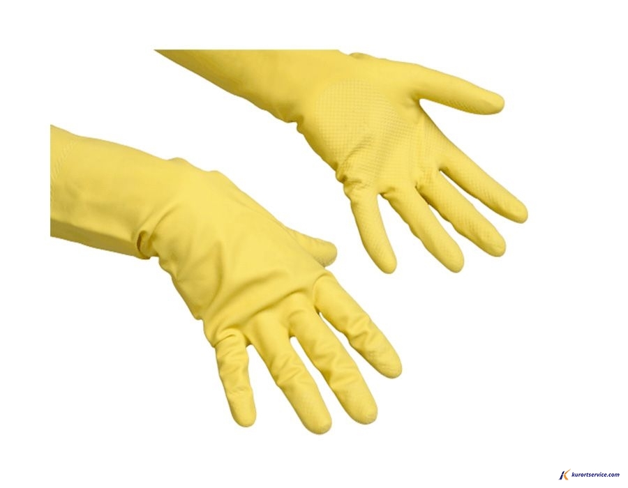 Vileda Professional Перчатки латексные Контракт S (желтый) 101016 купить в интернет-магазине Курорт Сервис