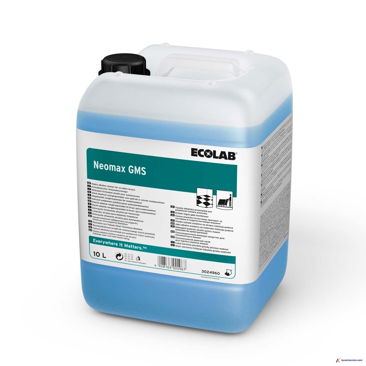 Ecolab Neomax Gms сильнощелочное моющее средство для поломоечных машин 10л купить в интернет-магазине Курорт Сервис