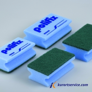 Губка с зелёным абразивом POLIFIX SCRUBBING SPONGE